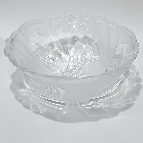 🌊 10 1/2" Large Crystal Ocean Waves 🌊 Bowl by Crystal Clear Studios Japan - Picture 11 of 15